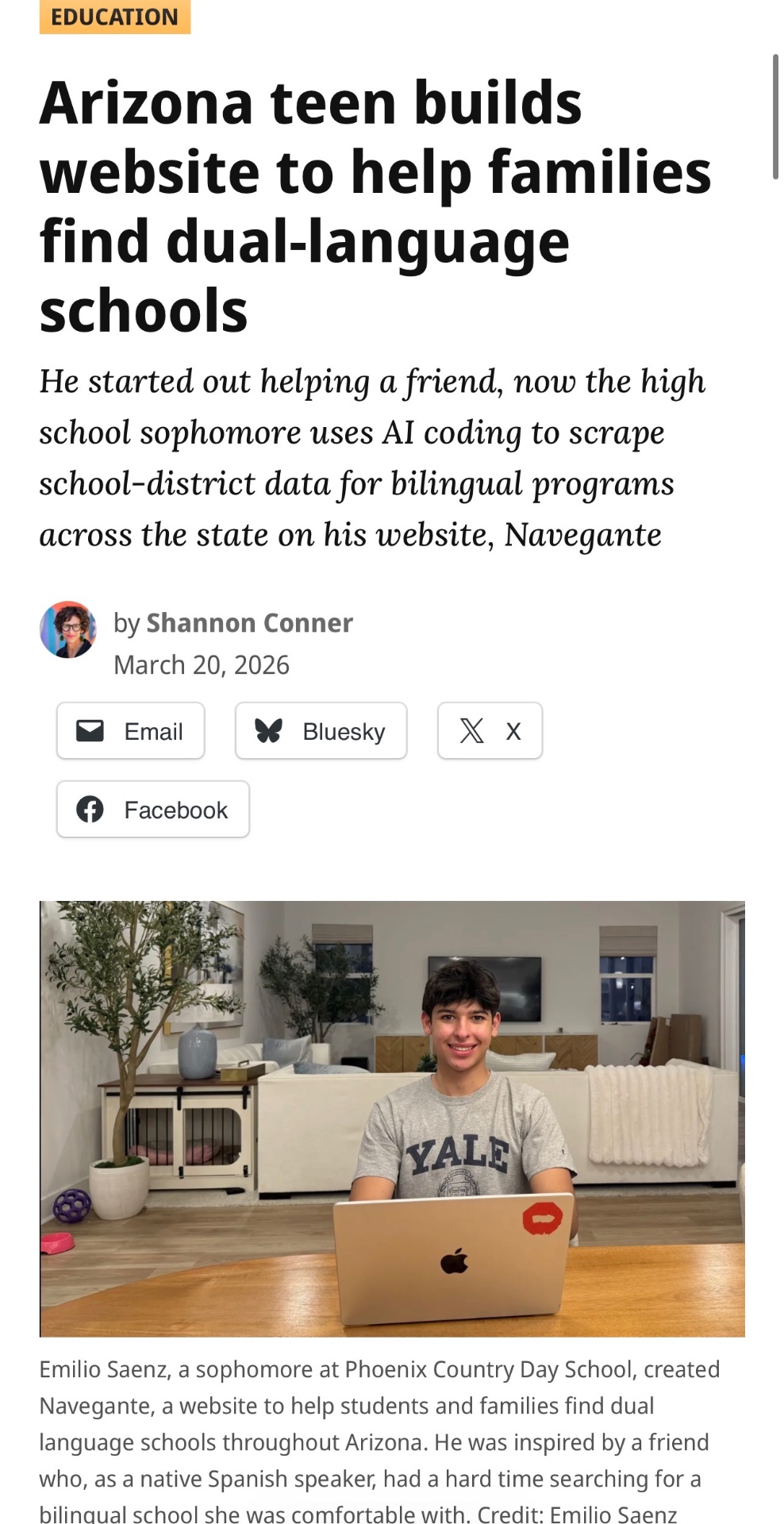 AZ Central feature on Navegante
