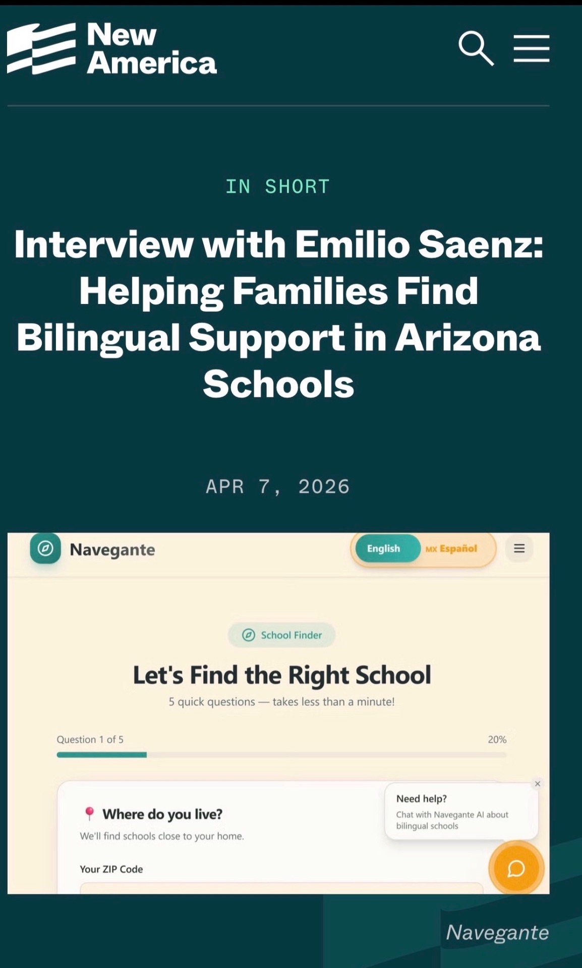 New America interview
